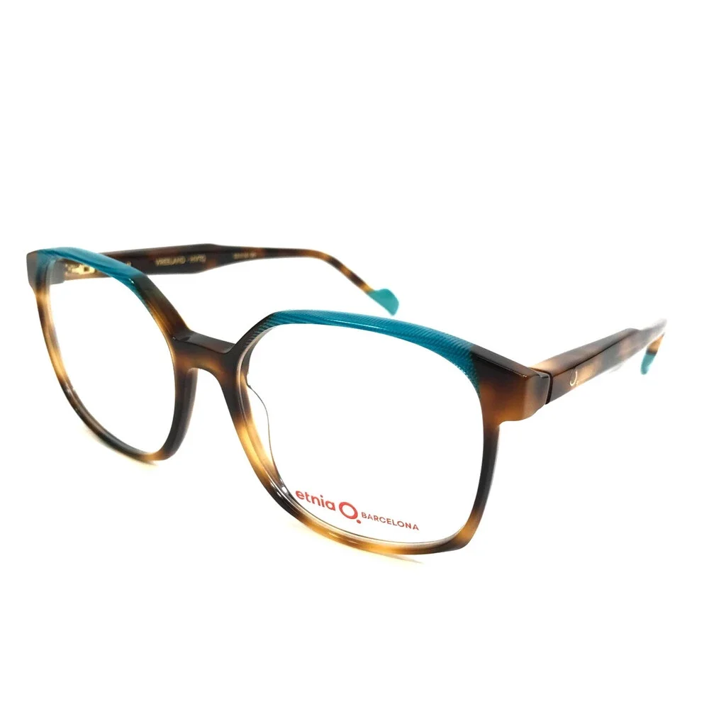 Etnia Barcelona Eyeglasses Frame VREELAND HVTQ Havana Turquoise Square 53-16-138